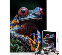 1000 Piece Jigsaw Puzzles for Adults Jigsaw Red-Eyed Tree Frog Close-Up Educational Toy Gift For Birthdays for Educational Game Suitable for Desktop Decoration (Size 50x75cm)