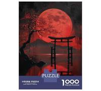 1000 Piece Jigsaw Puzzles for Adults Jigsaw Red Full Moon Holy Lake Jigsaws for Adults Toy Wall Decor Staycation Kill Time Unique Birthday And Xmas Gifts 70x50cm/1000pcs