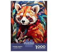 1000 Piece Jigsaw Puzzles for Adults Jigsaw Red Panda Stained Glass Jigsaws for Adults Toy Wall Decor Staycation Kill Time Unique Birthday And Xmas Gifts 38x26cm/1000pcs