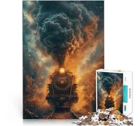 1000 Piece Jigsaw Puzzles for Adults Jigsaw Retro Locomotive Train Made of cardboard for ages 14 and over Home Decor As a gift for the whole family and friends。size：26x38cm/10.24x14.96inch