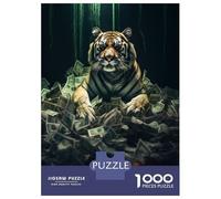 1000 Piece Jigsaw Puzzles for Adults Jigsaw Rich Wealthy Tiger Money Puzzles for Adults Relax Games Birthday Present Christmas Birthday Gifts 70x50cm/1000pcs