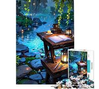 1000 Piece Jigsaw Puzzles for Adults Jigsaw Riverside Study︰ Tranquil Scene with Desk Help The Brain Exercise Precision Cutting Impossible Game Suitable for Ages 14 And Up (50x75cm)