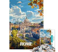1000 Piece Jigsaw Puzzles for Adults Jigsaw Rome Cityscape with St. Peter's Basilica Teenager Puzzles Fun Games Pattern Assembly Unique Birthday And Xmas Gifts (Size 38x26cm)