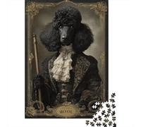 1000 Piece Jigsaw Puzzles for Adults Jigsaw Royal Poodle Portrait Art Jigsaw for Adults Relax Games Improve Memory Challenging Game Gifts 52x38cm/1000pcs