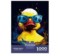 1000 Piece Jigsaw Puzzles for Adults Jigsaw Rubber Duck With Sunglasse Jigsaws for Adults Toy Wall Decor Staycation Kill Time Unique Birthday And Xmas Gifts 52x38cm/1000pcs