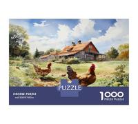1000 Piece Jigsaw Puzzles for Adults Jigsaw Rustic Farmhouse with Chickens-2 Puzzle for Adults Hands-on Game Analysis And Logic Challenging Game Gifts 38x26cm/1000pcs