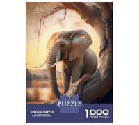 1000 Piece Jigsaw Puzzles for Adults Jigsaw Safari Elephant Nature Puzzles for Adults Toy Wall Decor Perfect Decoration Challenging Game Gifts 70x50cm/1000pcs