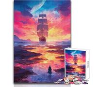 1000 Piece Jigsaw Puzzles for Adults Jigsaw Sailing Into Sunset Ideal for Quiet Relaxing Moments Clean Uniform Cut Leisure Toy Size 38x26cm