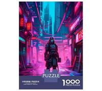 1000 Piece Jigsaw Puzzles for Adults Jigsaw Samurai Cyberpunk City Jigsaw Puzzle Toy Wall Decor But Fun And Humorous Fun at Home Activities, 52x38cm/1000pcs