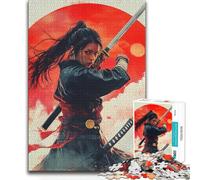 1000 Piece Jigsaw Puzzles for Adults Jigsaw Samurai Woman Warrior Brainteaser Family Games Wall Decoration Gifts Ideas (38x26cm)