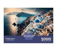 1000 Piece Jigsaw Puzzles for Adults Jigsaw Santorini Island Greece Jigsaws for Adults DIY Toys Birthday Present Challenging Game Gifts 38x26cm/1000pcs