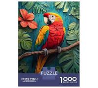 1000 Piece Jigsaw Puzzles for Adults Jigsaw Scarlet Macaw in Tropical Paradise Adult Jigsaw Fun Games Hand Speed Race Fun Activities at Home 70x50cm/1000pcs