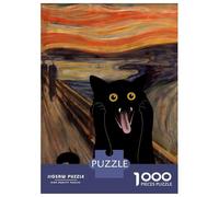 1000 Piece Jigsaw Puzzles for Adults Jigsaw Scream Meow Puzzles for Adults Brain Teaser Game Enhance Memory Fun Activities at Home 52x38cm/1000pcs