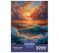 1000 Piece Jigsaw Puzzles for Adults Jigsaw Sea Ocean Sunset Waves Adult Jigsaw Puzzle Hands-on Game Perfect Decoration Challenging Game Gifts 70x50cm/1000pcs