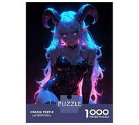 1000 Piece Jigsaw Puzzles for Adults Jigsaw Sexy Neon Succubus Puzzles for Adults Toy Wall Decor Perfect Decoration Challenging Game Gifts 38x26cm/1000pcs
