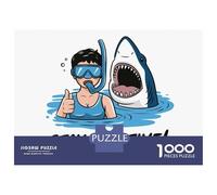 1000 Piece Jigsaw Puzzles for Adults Jigsaw Shark & Scuba Diver Puzzles for Adults Relax Games Birthday Present Christmas Birthday Gifts 38x26cm/1000pcs