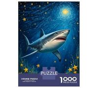 1000 Piece Jigsaw Puzzles for Adults Jigsaw Shark Starry Adult Puzzles Toy Wall Decor Presents for Women Christmas Birthday Gifts 70x50cm/1000pcs