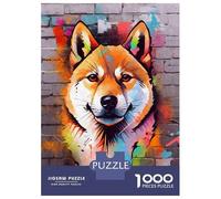 1000 Piece Jigsaw Puzzles for Adults Jigsaw Shiba Inu Graffiti Teenager Puzzles Relaxing Games Hand Speed Race Christmas Birthday Gifts 52x38cm/1000pcs