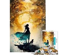 1000 Piece Jigsaw Puzzles for Adults Jigsaw Silhouette in The Woods 1000 Jigsaw Puzzle Educational Toy Birthday Present Unique Birthday And Gifts (38x52cm)