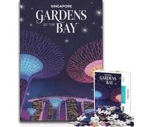 1000 Piece Jigsaw Puzzles for Adults Jigsaw Singapore Gardens by The Bay Illustration Beautiful Design Game Birthday Present Gift For Birthdays 50x75cm(1000pcs)