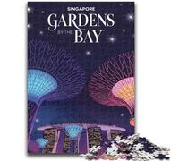 1000 Piece Jigsaw Puzzles for Adults Jigsaw Singapore Gardens by The Bay Illustration Pattern Assembly for Educational Game Birthday Gifts 38x26cm