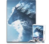1000 Piece Jigsaw Puzzles for Adults Jigsaw Smoky Horse Challenging Game Toys Difficult Challenge Gifts Ideas Size 38x52cm