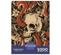 1000 Piece Jigsaw Puzzles for Adults Jigsaw Snake Skeleton Flowers Jigsaw Puzzle Toy Wall Decor But Fun And Humorous Fun at Home Activities, 70x50cm/1000pcs