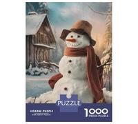 1000 Piece Jigsaw Puzzles for Adults Jigsaw Snowman Winter Scene Jigsaws for Adults Relaxing Games Analysis And Logic Fun at Home Activities, 70x50cm/1000pcs
