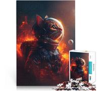 1000 Piece Jigsaw Puzzles for Adults Jigsaw Space Cat Astronaut Schwierig Schwer Künstlersammlung, Bildende Kunst38x26cm