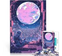 1000 Piece Jigsaw Puzzles for Adults Jigsaw Space City Astronaut Dream Für Familienspaß Eltern-Kind-Interaktion52x38cm