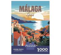 1000 Piece Jigsaw Puzzles for Adults Jigsaw Spain Malaga Travel Adult Puzzles Toy Wall Decor Presents for Women Christmas Birthday Gifts 70x50cm/1000pcs