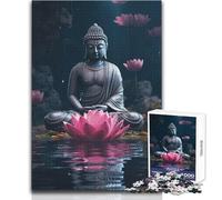 1000 Piece Jigsaw Puzzles for Adults Jigsaw Spiritual Buddha Statue Ideal for Quiet Relaxing Moments Clean Uniform Cut Leisure Toy Size 50x75cm