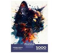 1000 Piece Jigsaw Puzzles for Adults Jigsaw Splash Watercolor Cat Puzzles for Adults Brain Teaser Game Enhance Memory Fun Activities at Home 52x38cm/1000pcs