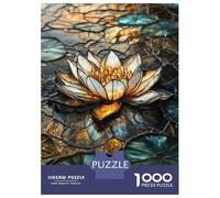 1000 Piece Jigsaw Puzzles for Adults Jigsaw Stained Glass Golden Lotus Puzzles for Adults Anti-Stress Toys Presents for Women Fun Activities at Home 70x50cm/1000pcs