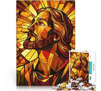 1000 Piece Jigsaw Puzzles for Adults Jigsaw Stained Glass Jesus Entspannungsspiele Die Liebe zwischen Paaren stärken52x38cm