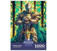 1000 Piece Jigsaw Puzzles for Adults Jigsaw Stained Glass Paladin Puzzles for Adults Brain Teaser Game Enhance Memory Fun Activities at Home 38x26cm/1000pcs