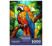 1000 Piece Jigsaw Puzzles for Adults Jigsaw Stained Glass Parrot Art-8 Puzzle for Adults Anti-Stress Toys For Family Fun Fun Activities at Home 52x38cm/1000pcs