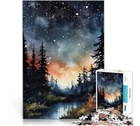 1000 Piece Jigsaw Puzzles for Adults Jigsaw Starry Nightsky Watercolor Familienspaß Einzigartige Wohndekoration und Geschenke38x26cm