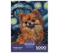 1000 Piece Jigsaw Puzzles for Adults Jigsaw Starry Pomeranian Jigsaws for Adults DIY Toys Birthday Present Challenging Game Gifts 52x38cm/1000pcs