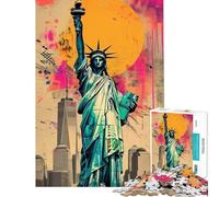 1000 Piece Jigsaw Puzzles for Adults Jigsaw Statue Of Liberty Vintage Jigsaw Puzzle 1000 Home Decoration Toys Presents for Women Gifts for Friends And Family (38x52cm)