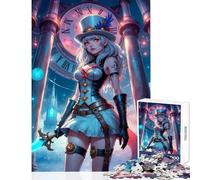 1000 Piece Jigsaw Puzzles for Adults Jigsaw Steampunk Anime Girl Educational Games Home Art Decor DIY Toys Help The Brain Exercise (50X75cm)