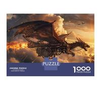 1000 Piece Jigsaw Puzzles for Adults Jigsaw Steampunk Dragon Airship-1 Puzzle for Adults Hands-on Game Analysis And Logic Challenging Game Gifts 38x26cm/1000pcs