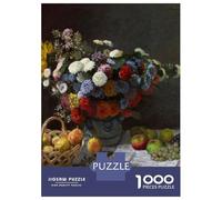 1000 Piece Jigsaw Puzzles for Adults Jigsaw Still Life Flowers Fruits Puzzles for Adults Brain Teaser Game Enhance Memory Fun Activities at Home 70x50cm/1000pcs