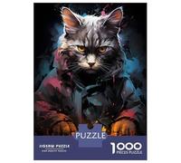 1000 Piece Jigsaw Puzzles for Adults Jigsaw Strategic Cat Chess Master Teenager Puzzles Relaxing Games Hand Speed Race Christmas Birthday Gifts 38x26cm/1000pcs