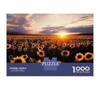 1000 Piece Jigsaw Puzzles for Adults Jigsaw Sunflower Field at Sunset Teenager Puzzles Relaxing Games Hand Speed Race Christmas Birthday Gifts 52x38cm/1000pcs