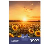1000 Piece Jigsaw Puzzles for Adults Jigsaw Sunflower Field Clear Sky Puzzles for Adults Brain Teaser Game Enhance Memory Fun Activities at Home 38x26cm/1000pcs
