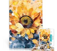 1000 Piece Jigsaw Puzzles for Adults Jigsaw Sunflower Watercolor Art DIY-Spielzeug Verbessern Sie das Gedächtnis50x70cm