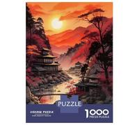 1000 Piece Jigsaw Puzzles for Adults Jigsaw Sunset in The River Puzzles for Adults Brain Teaser Game Enhance Memory Fun Activities at Home 38x26cm/1000pcs
