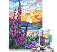 1000 Piece Jigsaw Puzzles for Adults Jigsaw Sunset Landscape with Flowers Analysis and logic Enhance love between couples 50x70cm