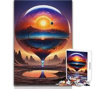 1000 Piece Jigsaw Puzzles for Adults Jigsaw Sunset on Unknown Planet Ideal for Quiet Relaxing Moments Clean Uniform Cut Leisure Toy Size 38x52cm